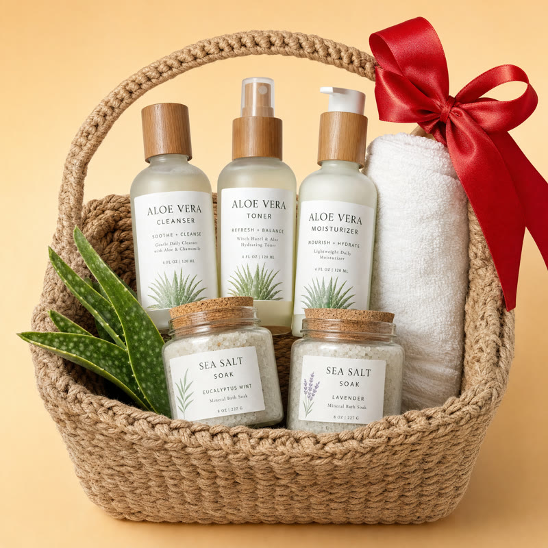 Aloe and sea salt spa gift set